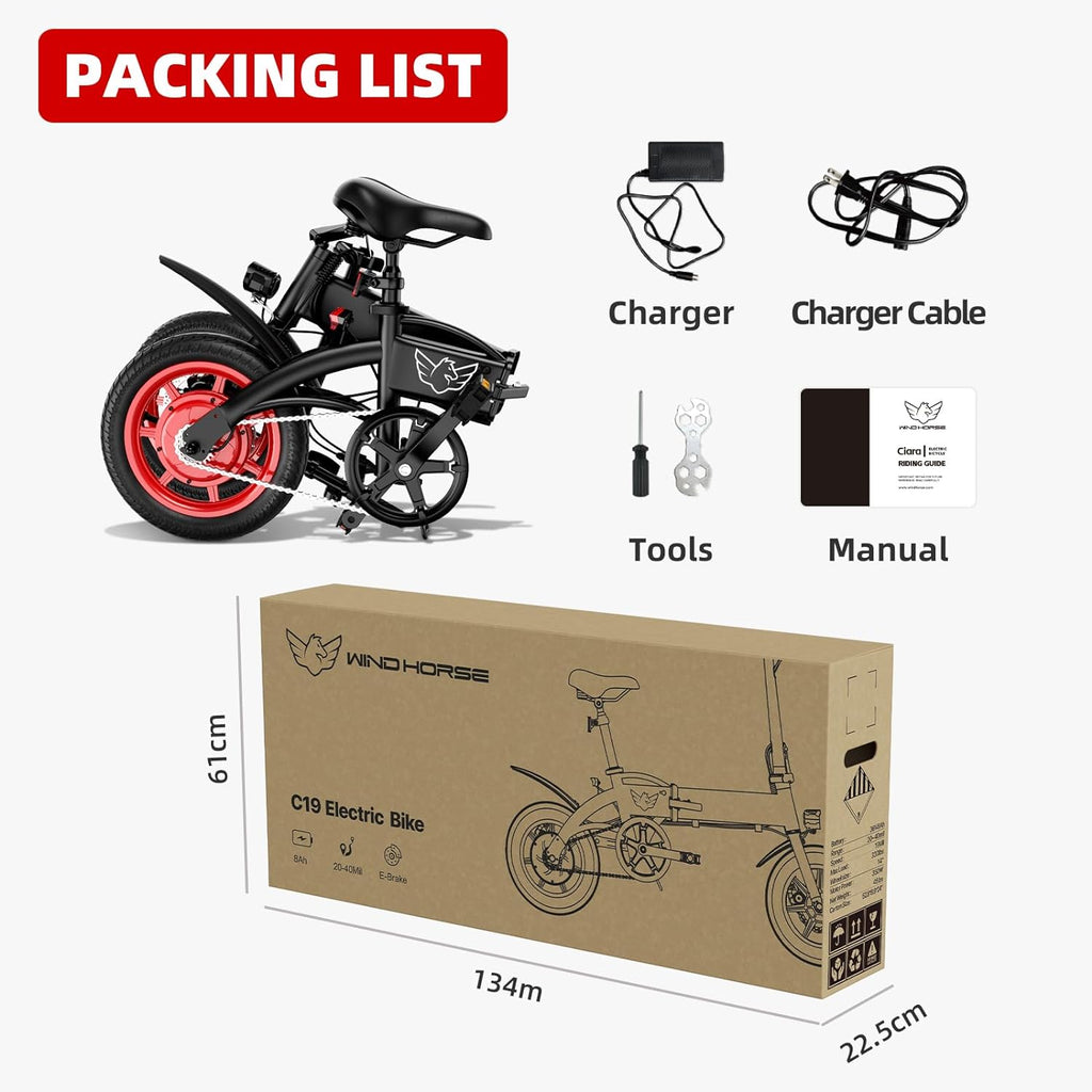WINDHORSE C19 URBAN KNIGHTRIDER ELECTRIC BIKE - 350W Motor - 16mph - 19 miles range