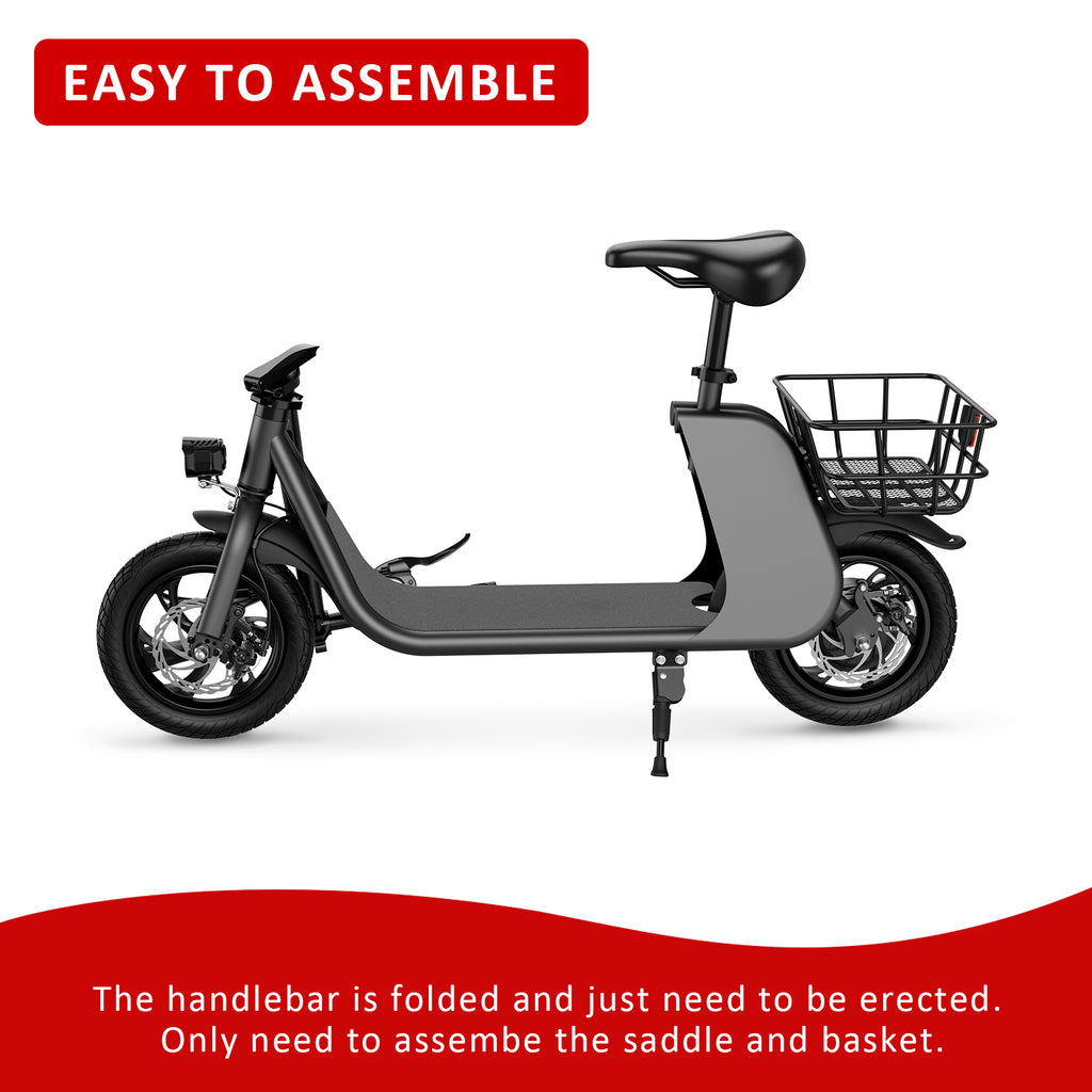 WINDHORSE Urban Cruiser Foldable Electric Scooter with Seat, 450W Brushless Motor, 20 Miles Max Range, 20 MPH Max Speed