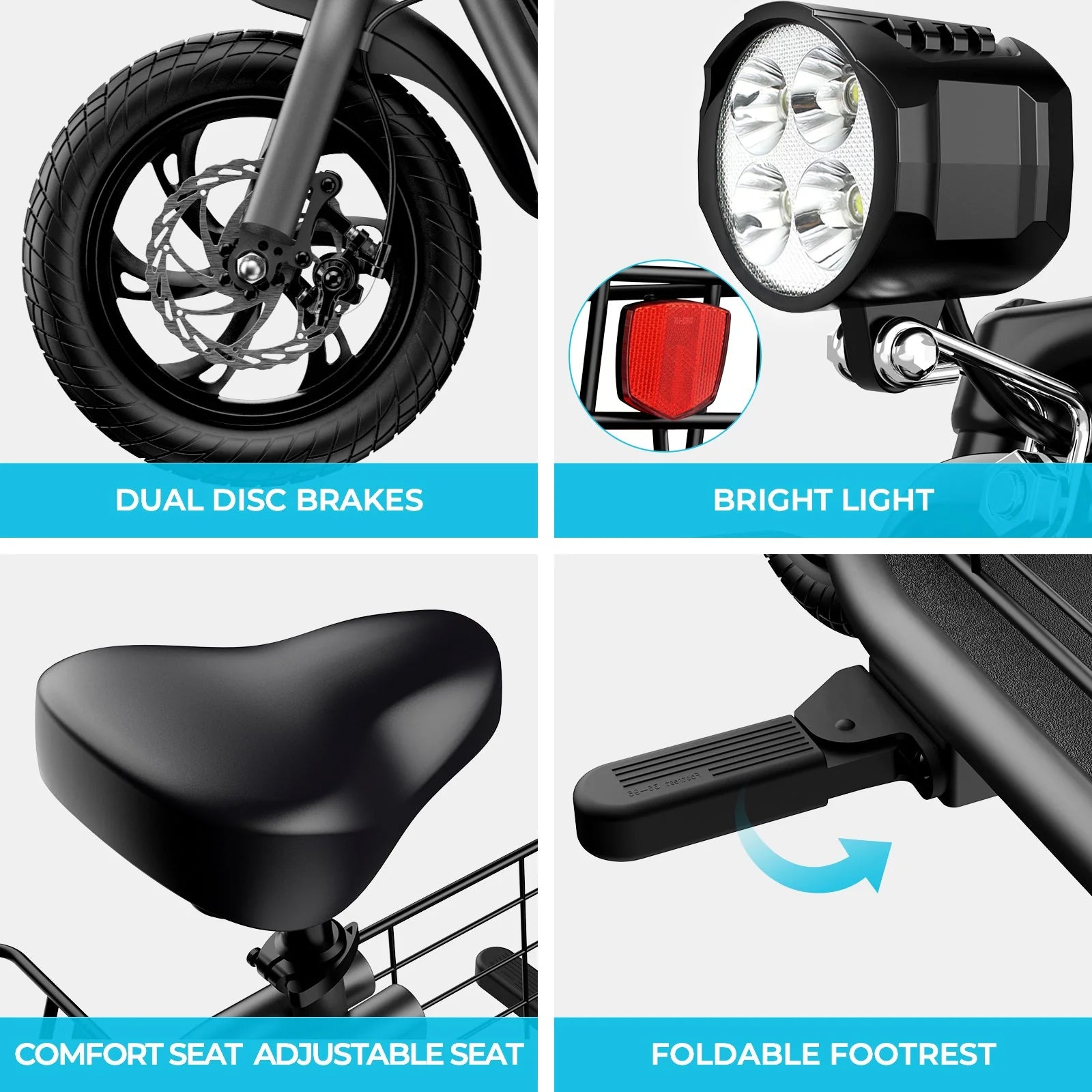 WINDHORSE Urban Cruiser Cargo Electric Scooter with Seat, 450W Brushless Motor, 20 Miles Max Range, 20 MPH Max Speed