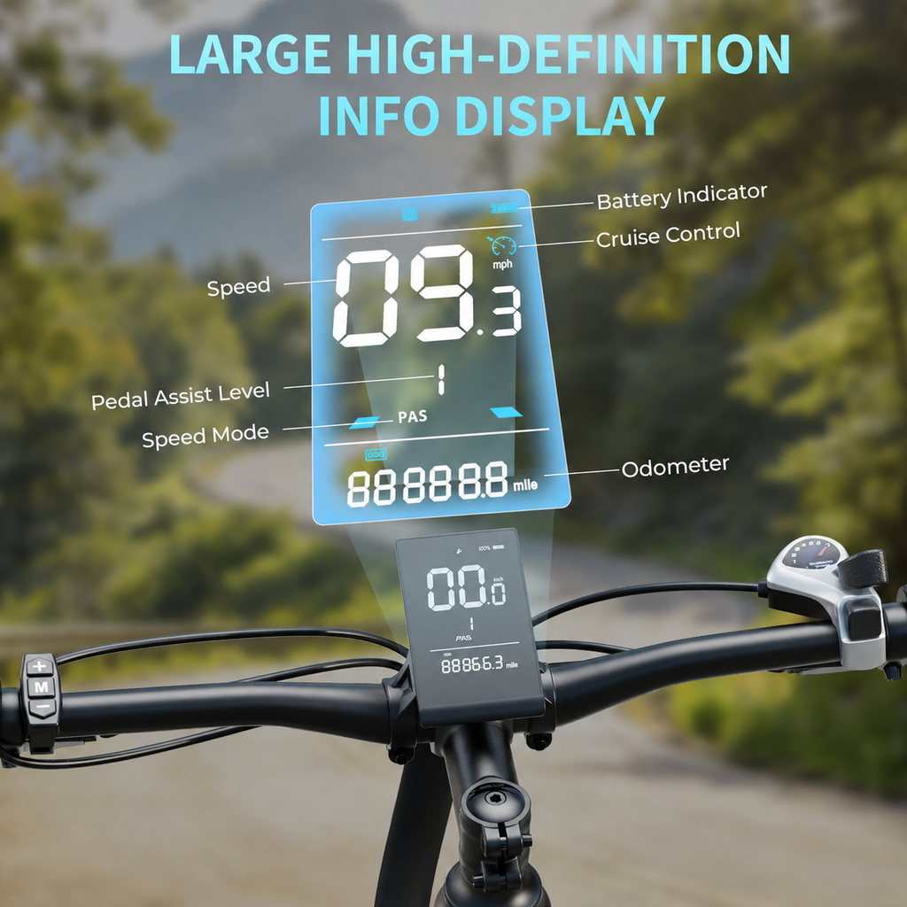 Windhorse F3 Electric Bike for Adults, 500W Motor, 20MPH, Up to 50-Mile Range, 26" Ebike, Shimano 7-Speed, Removable Battery, LCD Display