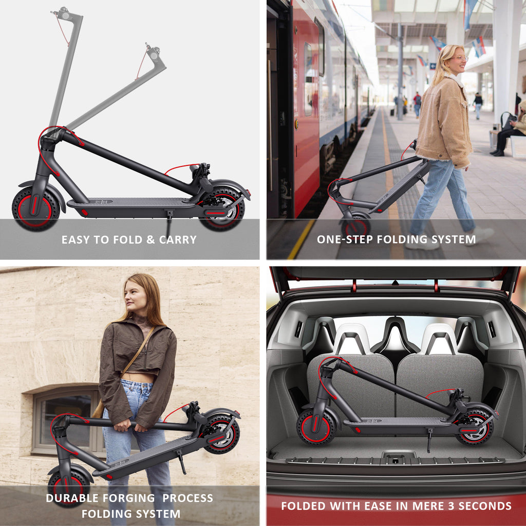 Windhorse T1 350W Brushless Motor Foldable Electric Kick Scooter - 15.5 MPH Top Speed with 8.5" Solid Tire Commuter
