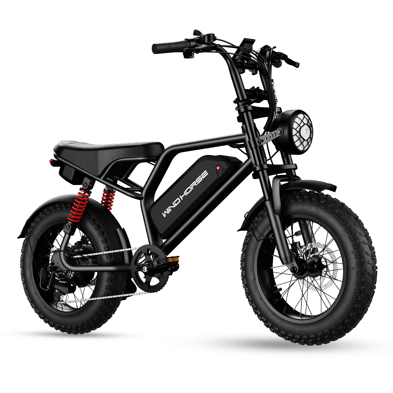 WINDHORSE V8 Electric Bike - 750W Motor - 48V 15.6Ah 748.8Wh Removable Battery - 7-speed drivetrain - Full Suspension