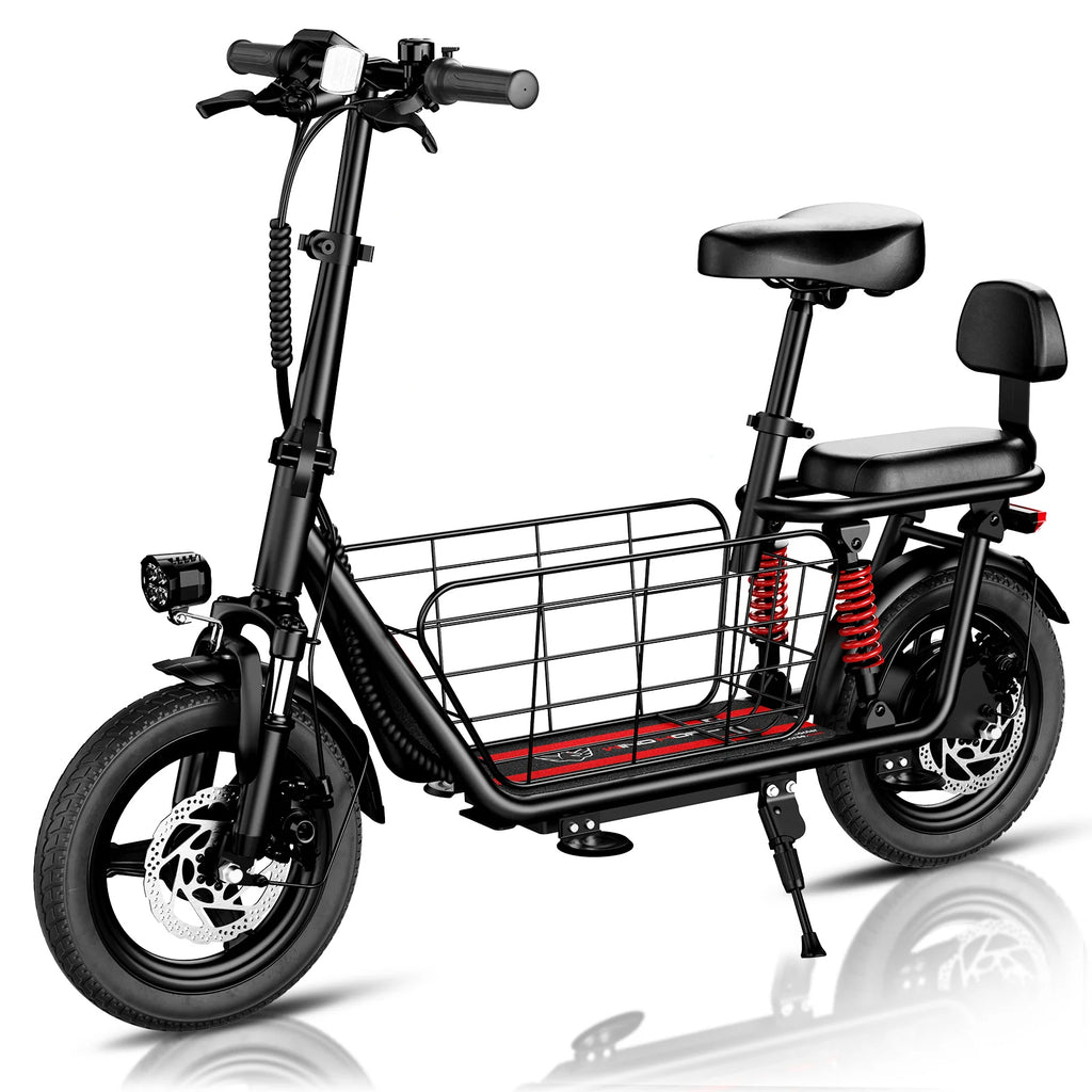 Windhorse C3 Electric Scooter 500W Electric Scooter with Seat - 20MPH & 20 Miles Max Range - Dual Suspension - Rear Passenger Seat