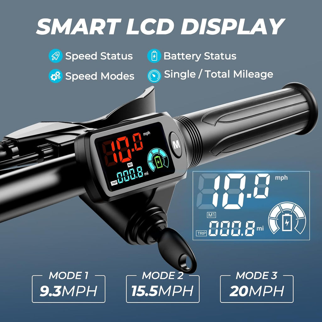 Windhorse C3 Electric Scooter 500W Electric Scooter with Seat - 20MPH & 20 Miles Max Range - Dual Suspension - Rear Passenger Seat