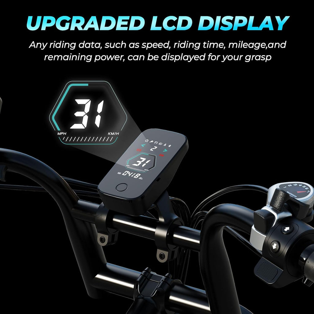 WINDHORSE V8 Pro Electric Bike - 750W Motor - 48V 15.6Ah 748.8Wh Removable Battery - 7-speed drivetrain - Full Suspension
