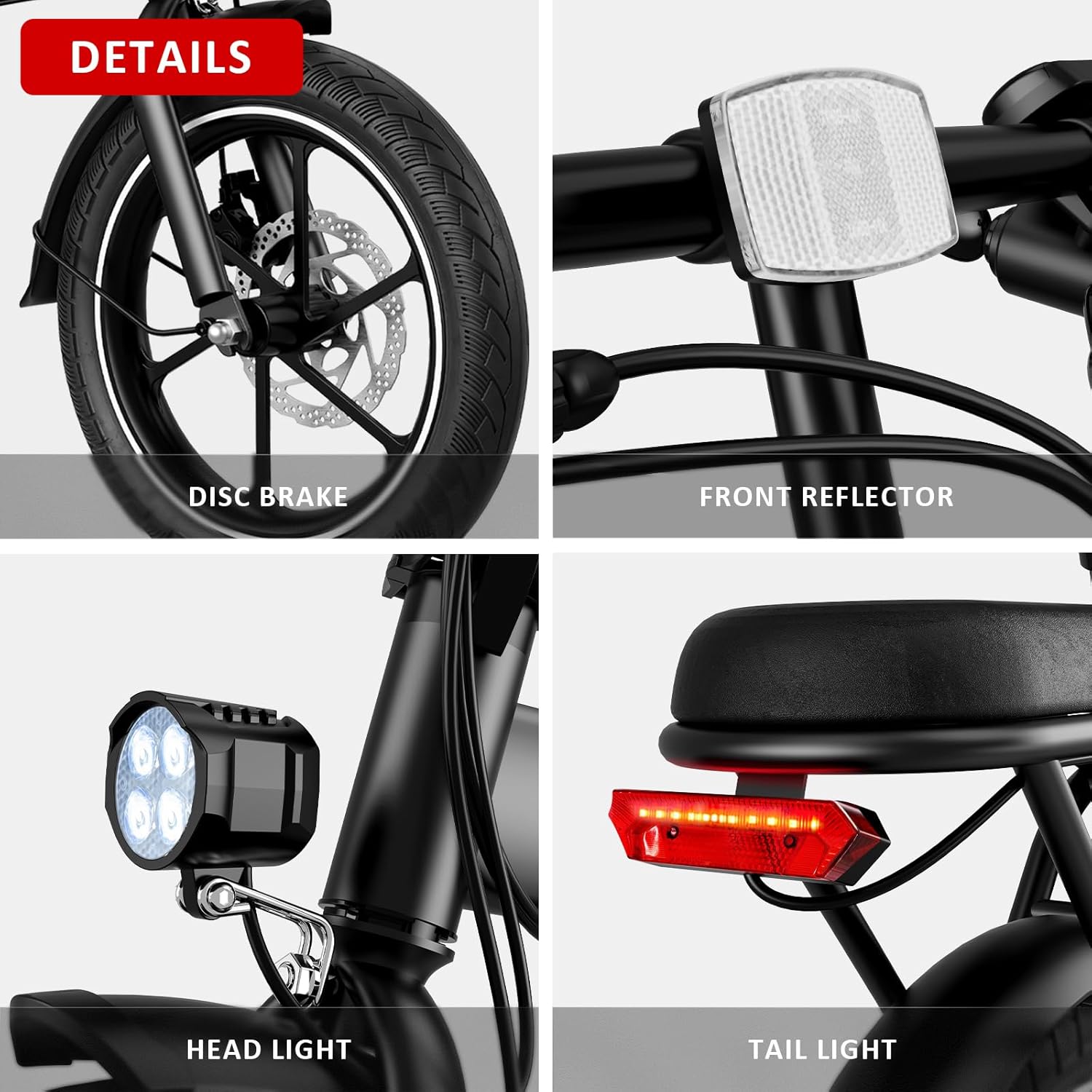 WINDHORSE 16" Folding Electric Bike for Adults, 630W Peak Power, 20MPH, 35-Mile Range, 288Wh Removable Battery with Lock